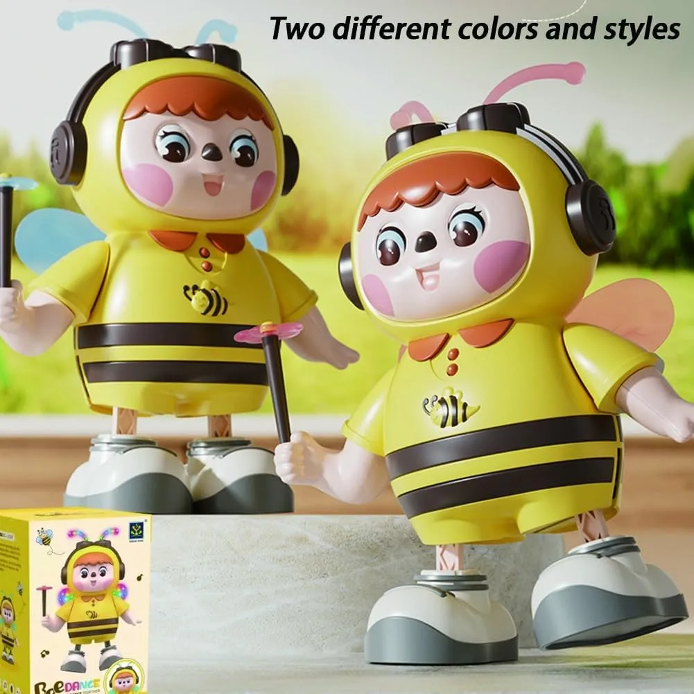 Abejita Bailarina Juguete, Abejita Bailarina Con Luces, Lovely Body Twist Bee Dynamic Musical Toy with Cool Lights with Wings Body Legs Eyes Can Move Sideways(Blue,B Set)