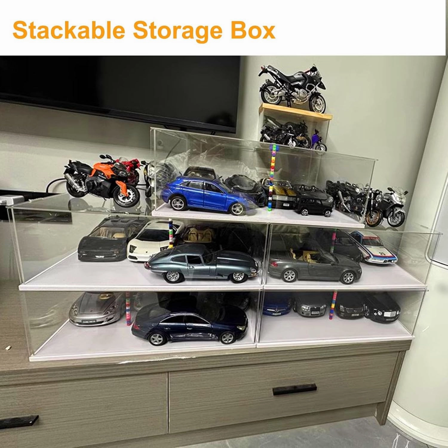 Acrylic Display Case Acrylic Display Box with Door, UV Protected Plastic Case for Model Car/Souvenir/Blind Box/Book, Transparent Storage Case Show Stand(50 x 35 x 35 cm (20 x 14 x 14 in))