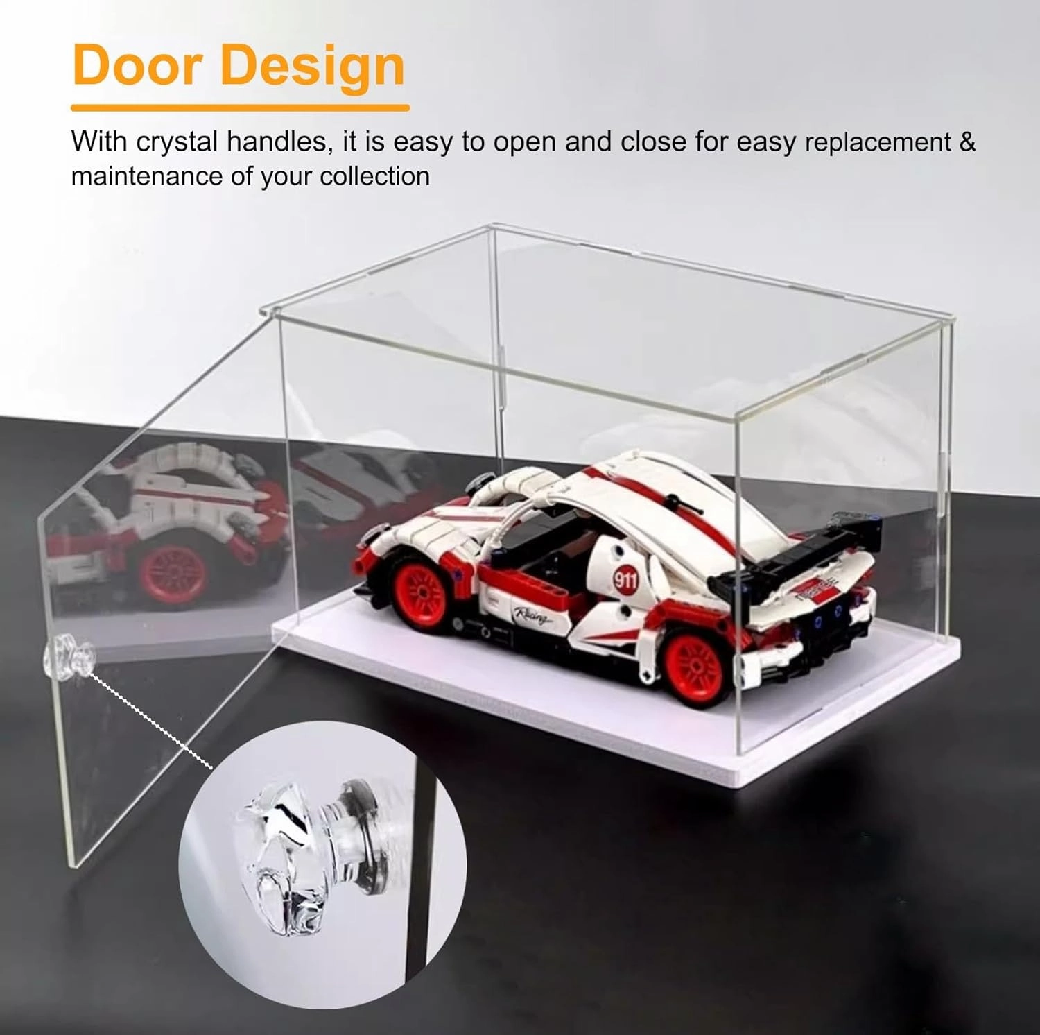 Acrylic Display Case Acrylic Display Box with Door, UV Protected Plastic Case for Model Car/Souvenir/Blind Box/Book, Transparent Storage Case Show Stand(50 x 35 x 35 cm (20 x 14 x 14 in))