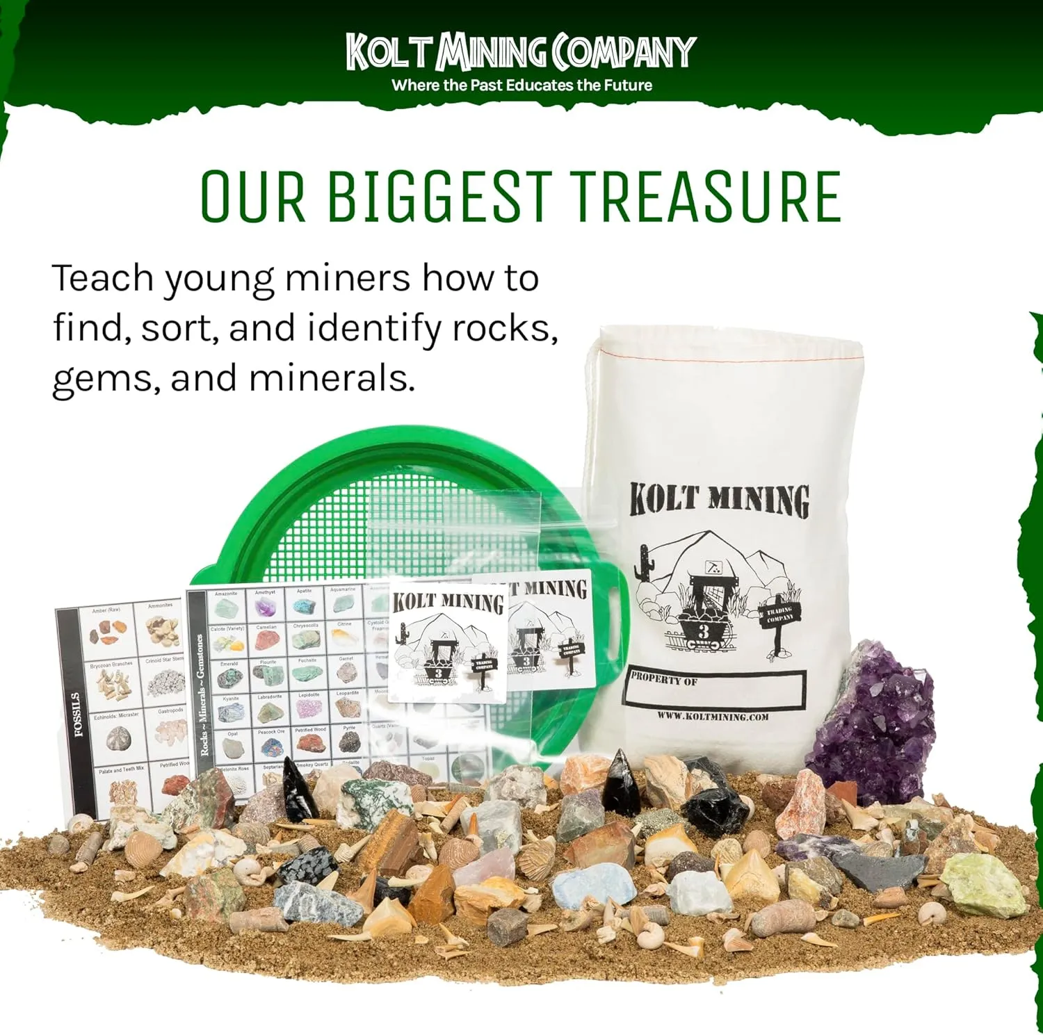 Activity Dig Kit – Mother Lode Includes Fossils, Arrowheads, Shark Teeth, Excavate Real Crystals, Rocks, Minerals and Gemstones - STEM/STEAM – Ideal for Geology Enthusiasts