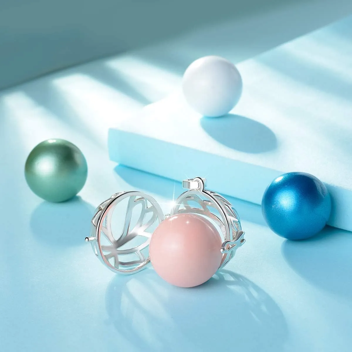 AEONSLOVE Pregnancy Necklace Lotus Long Harmony Ball Pendant Necklaces Chime Ball Music Wishing Jewelry Pregnancy Gifts for Women Maternity Mum
