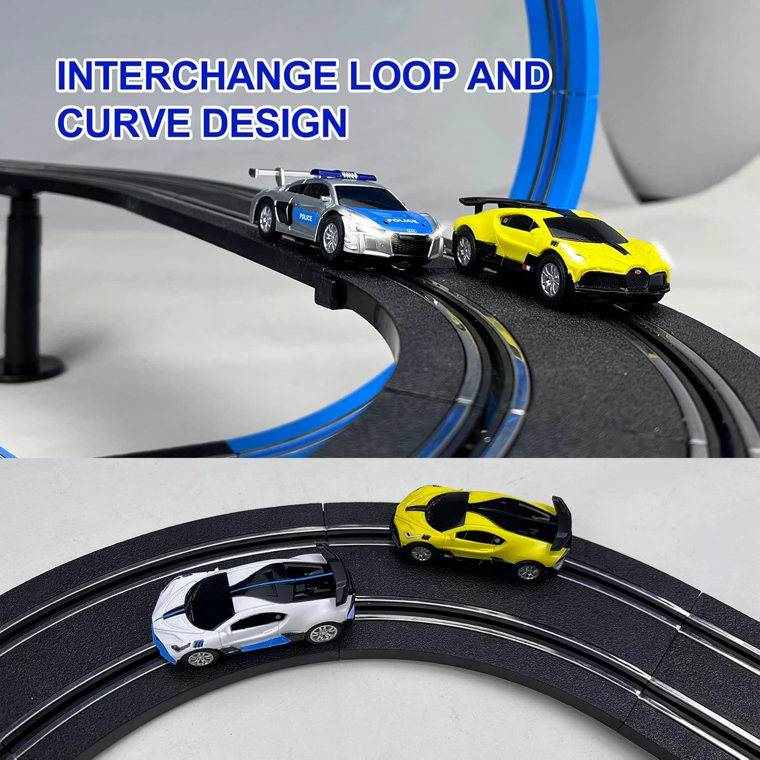 AGM MASTECH High Speed Series Dual Track Set, 8.4m Electric Track with 4 Vehicles Official Licensed Slot car Racing, Comes with 2 Hand Controls and Track Parts and a Lap Counter.