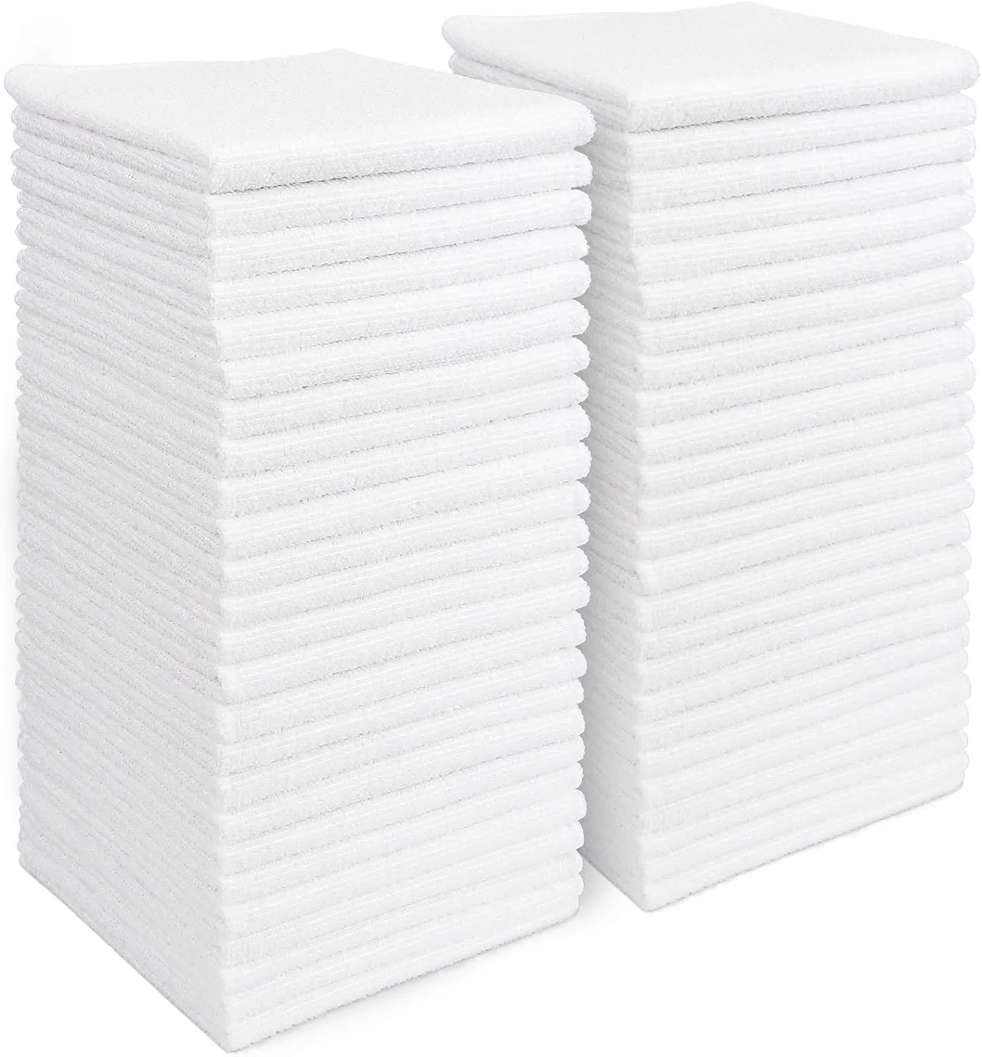 AIDEA Microfiber Cleaning Cloth White 50PK, Microfiber Towels for Cars, Lint Free Rags, Kitchen Towels Dusting Cloth, Bar Rags for Cleaning, Wash Cloth, Dish Cloths White, 11.5"x 11.5"