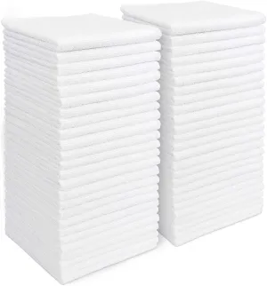 AIDEA Microfiber Cleaning Cloth White 50PK, Microfiber Towels for Cars, Lint Free Rags, Kitchen Towels Dusting Cloth, Bar Rags for Cleaning, Wash Cloth, Dish Cloths White, 11.5"x 11.5"