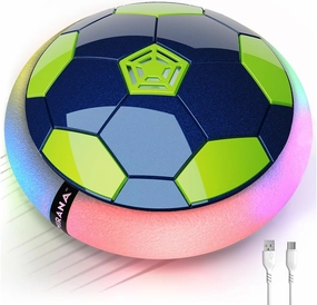 Air Football Smart - Hover Soccer Ball - Inbuilt Rechargeable Battery - Indoor Outdoor Toys with Attractive LED Light - Soft Foam Bumper Floating Disk - Birthday Gift for Boys and Girls