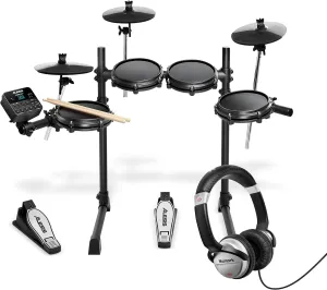 Alesis Drums Turbo Mesh Kit and Numark HF125 – Electric Drum Set With 100  Sounds, Mesh Drum Pads, Headphones, Drum Sticks and Drum Lessons
