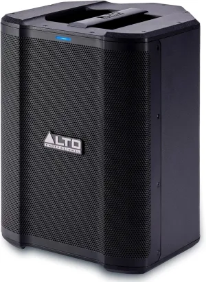 ALTO Busker 200W Portable PA Speaker System with Rechargeable Battery, Bluetooth, 3-Channel Mixer, Alesis FX, App Control, USB Charging
