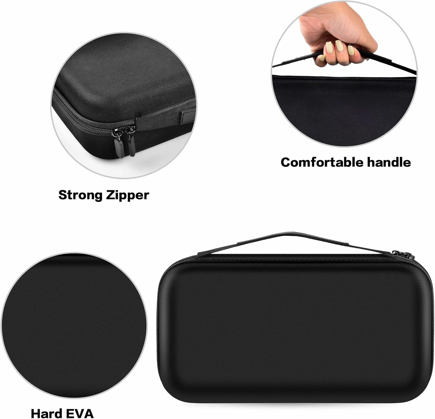 ANKHOH Walkie Talkie Case Holder for 50 Channel GMRS Two-Way Radio, Long Range Handheld Mobile Radios Hard Storage Carrying Box for Rechargeable Batteries, Charger and Headset, Black(Bag Only)