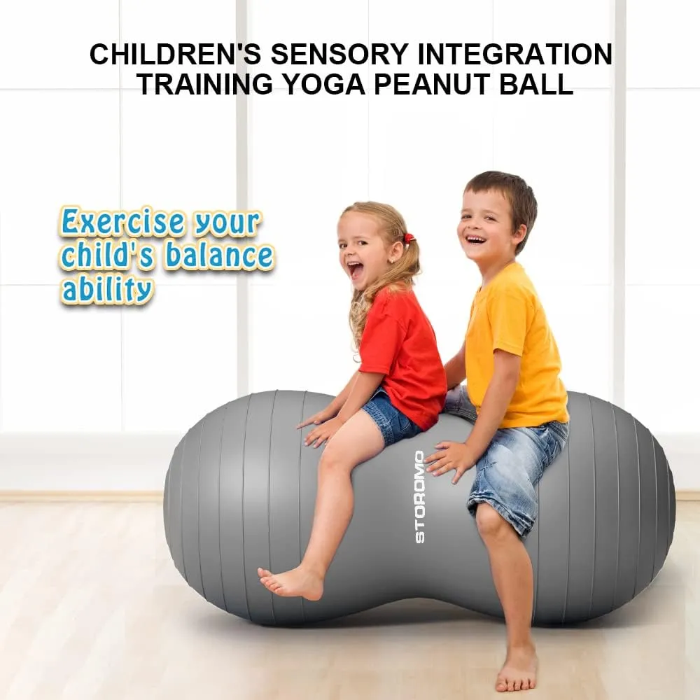 Anti-Burst Peanut Ball – High Weight Capacity Exercise Ball for Birth, Yoga, Pilates & Physical Therapy, Eco-Friendly PVC Fitness Ball for Kids & Adults, Includes Pump
