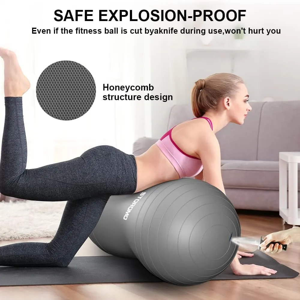 Anti-Burst Peanut Ball – High Weight Capacity Exercise Ball for Birth, Yoga, Pilates & Physical Therapy, Eco-Friendly PVC Fitness Ball for Kids & Adults, Includes Pump