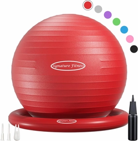 Anti-Burst and Slip Resistant Exercise Ball - Yoga, Fitness, Birthing Ball With Quick Pump, 2,000-Pound Capacity, Multiple Colors and Sizes