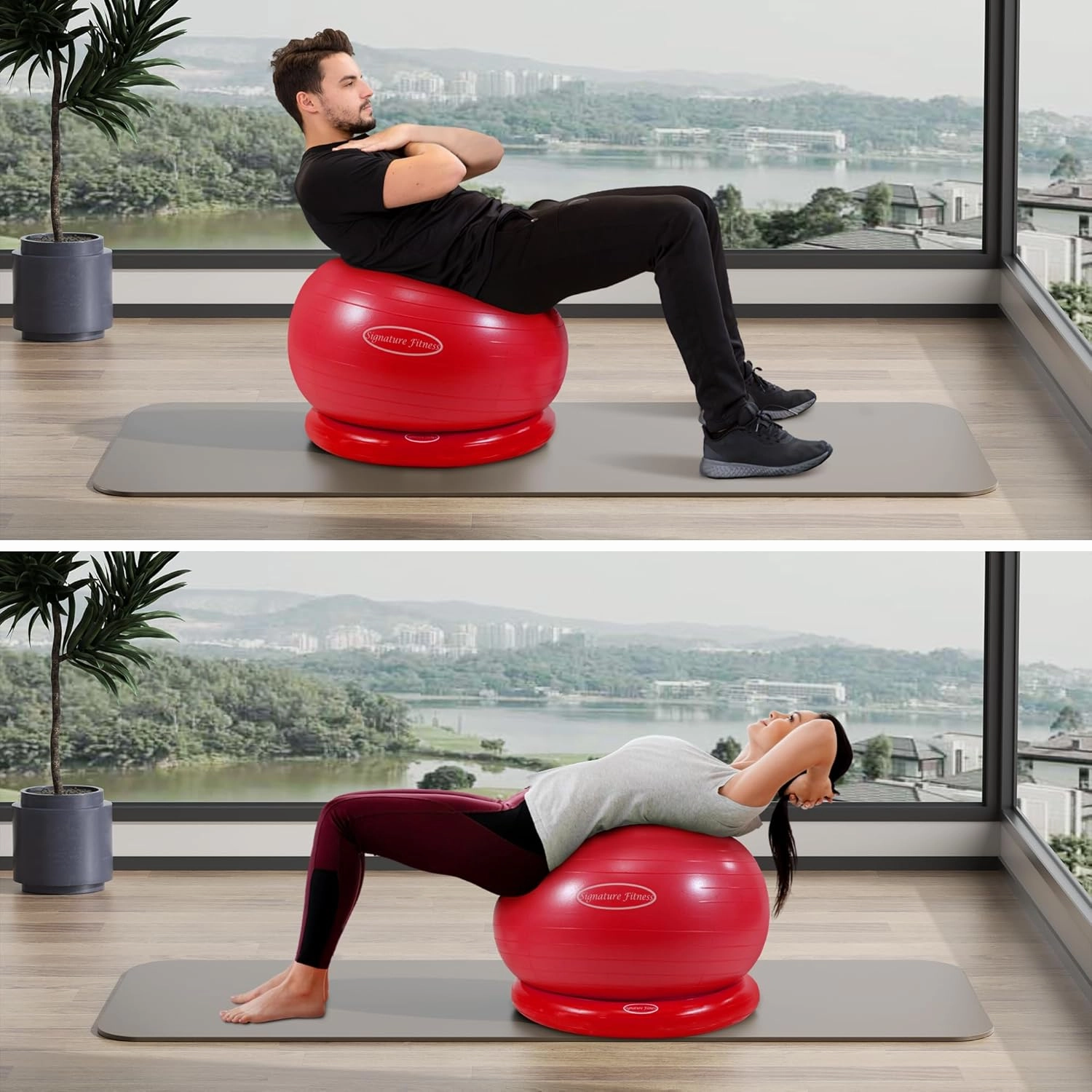 Anti-Burst and Slip Resistant Exercise Ball - Yoga, Fitness, Birthing Ball With Quick Pump, 2,000-Pound Capacity, Multiple Colors and Sizes