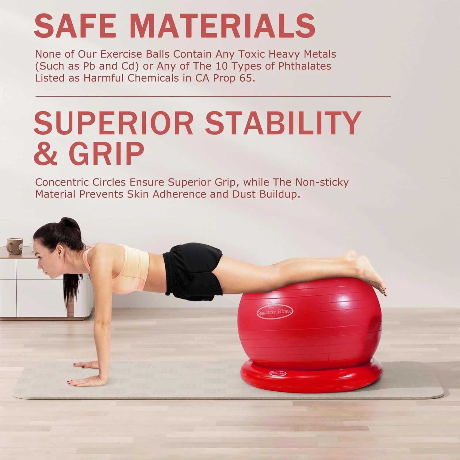 Anti-Burst and Slip Resistant Exercise Ball - Yoga, Fitness, Birthing Ball With Quick Pump, 2,000-Pound Capacity, Multiple Colors and Sizes