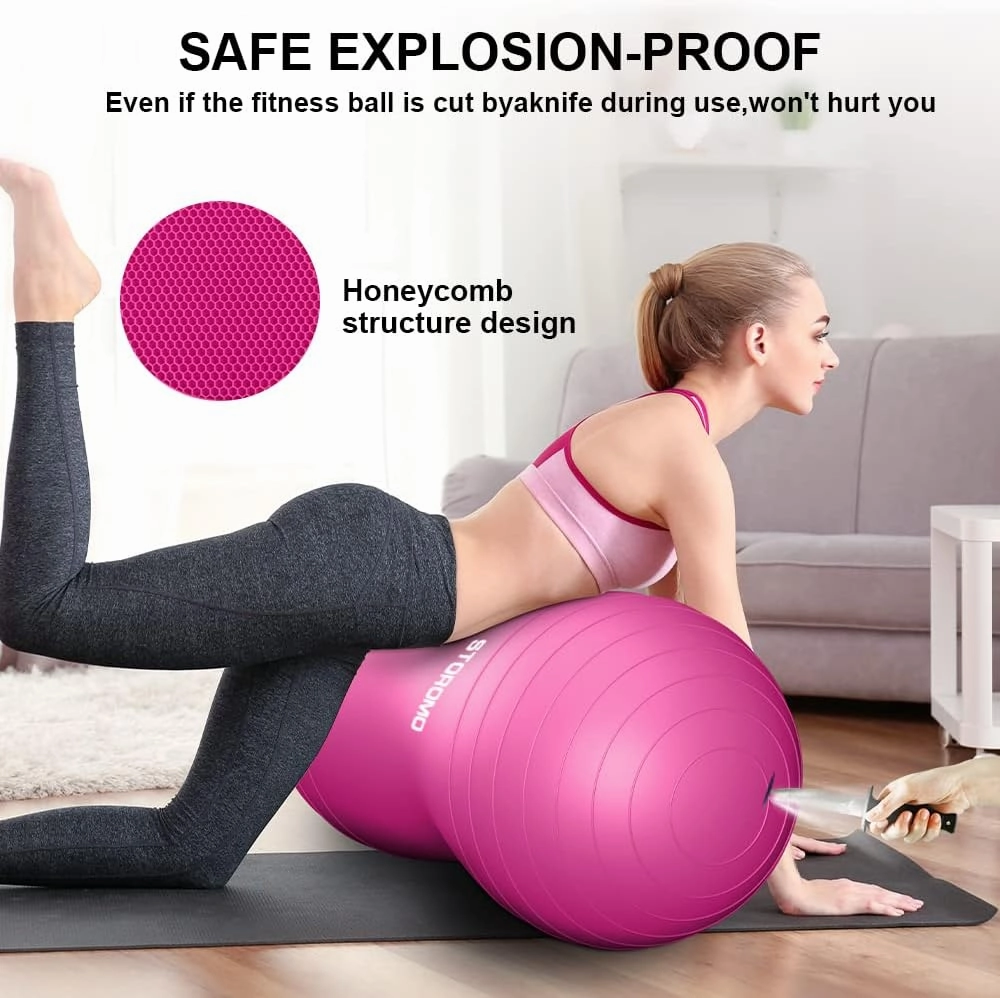 Anti-Burst Peanut Ball – High Weight Capacity Exercise Ball for Birth, Yoga, Pilates & Physical Therapy, Eco-Friendly PVC Fitness Ball for Kids & Adults, Includes Pump