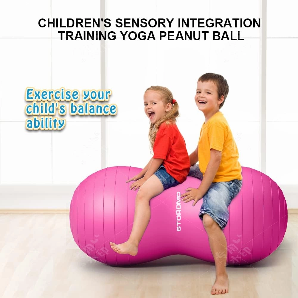 Anti-Burst Peanut Ball – High Weight Capacity Exercise Ball for Birth, Yoga, Pilates & Physical Therapy, Eco-Friendly PVC Fitness Ball for Kids & Adults, Includes Pump