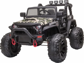 Aosom Ride On Truck for Toddlers 3-8 with Bluetooth, 12V Battery-Powered Electric Car for Kids with Wide Seat, Remote Control, Music, Camo