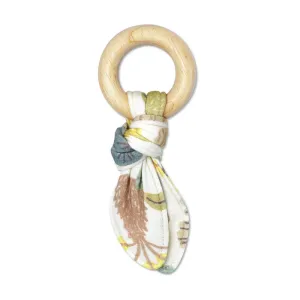 Apple Park Organic Cotton Fabric Teething Ring - Sloth