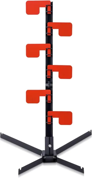 AR500 Dueling Tree Target Kit Six Steel Swing Paddles 4 x 1/4 Shooting Sports Competition Shooting Targets with Safety Stand Easy Set Up