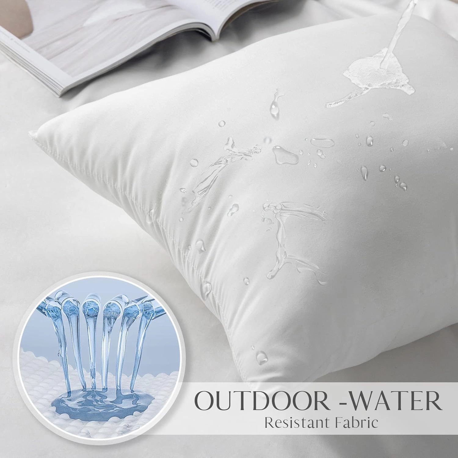 Ashler 12 x 20 Outdoor Pillow Inserts, Made in USA, Spring Decor Pillows, Set of 2, Water Resistant Throw Pillow Insert Hypoallergenic Pillow Insert for Patio, Bench, Garden, Indoor Outdoor Decorative