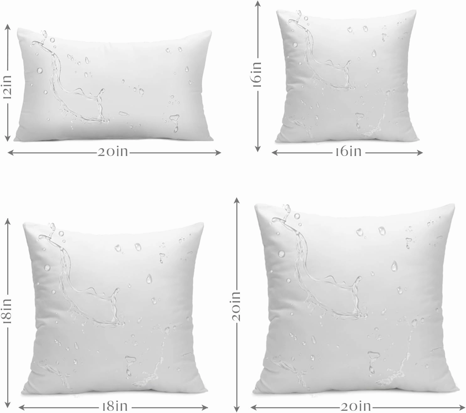 Ashler 12 x 20 Outdoor Pillow Inserts, Made in USA, Spring Decor Pillows, Set of 2, Water Resistant Throw Pillow Insert Hypoallergenic Pillow Insert for Patio, Bench, Garden, Indoor Outdoor Decorative