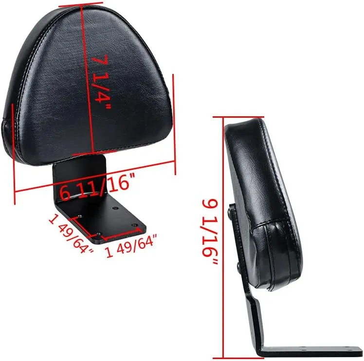 Astra Depot Black Synthetic Leather Rear Passenger Backrest Sissy Bar Pad Compatible with Kingpin Cross Country Victory Zach Ness Vegas High-Ball 8-Ball