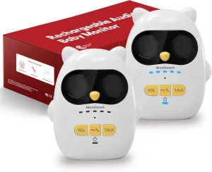 Audio Baby Monitor with Rechargeable Battery, Full-Duplex Wireless Intercom with 1000Ft Range, Baby Monitor Audio Only with Clear Sound, Two-Way Talk - for Home, Kids, Elderly, Pets, Indoor/Outdoor