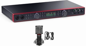 Audiosavings Bundle: Focusrite SCARLETT 18I20 4G 4th Gen 192 kHz Audio Interface Bundle with Rockville RCM SR Studio/Recording Condenser Microphone Mic w/ Samsung Capacitors (2 Items)
