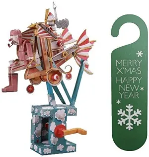 Automata Paper Machine Moving Model (Fun & Educational DIY Toy Project) Designed by Keith Newstead   Bonus X'Mas Doorknob Hanger Bundle Set (Flying Dreamer   X'Mas Door Knob Hanger (Green))