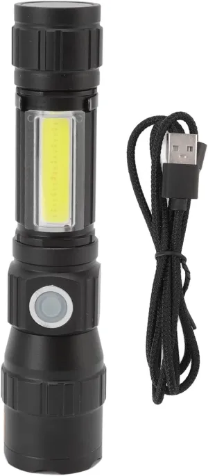 AYNEFY USB Rechargeable Flashlight,7 Lighting Modes Magnetic Base Pocket LED Flashlight Outdoor Flashlight for Camping Hunting Fishing Emergency