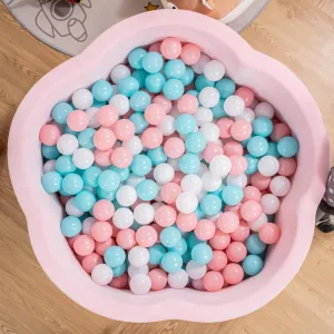 Baby Ball Pit - Premium Velvet Memory Foam Ball Pit for Toddlers 1-3 and Babies - Large Pink Flower Baby Ballpit - Indoor Soft Play Equipment for Kids - Pink - Balls NOT Included