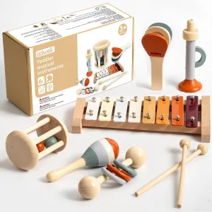 Baby Musical Toys, Musical Toys for Toddlers, Kids Musical Instruments, Toddler Music Toys Preschool Educational Birthday Gift, Montessori Toys Wooden Percussion Instruments Set