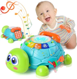 Baby Toys for 18 Months Toddlers Gift - Musical Turtle Crawling Toys for Infant, Early Learning Educational Toy with Light & Sound for Boy Girl 2 3 4 5 6 7 8 9 10 Years Old