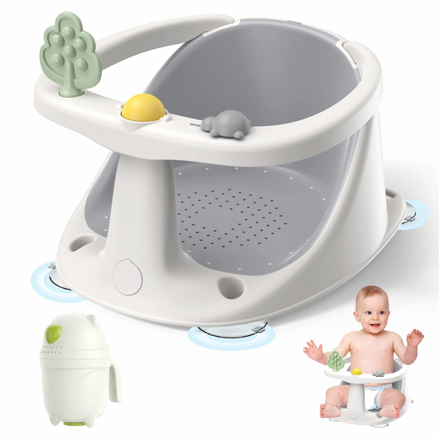 Baby Bath Seat: Infant Bath Seats for Babies Sitting Up - Toddler Bath Seat for Babies 6 Months & Up Baby Bathtub Seat with Non-Slip Suction Cups Baby Bath Tub Chair for Shower