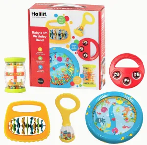 Baby's First Toy Instrument Set, Includes Shaker, Drum, Maracas, Bells and Rainbow Shaker