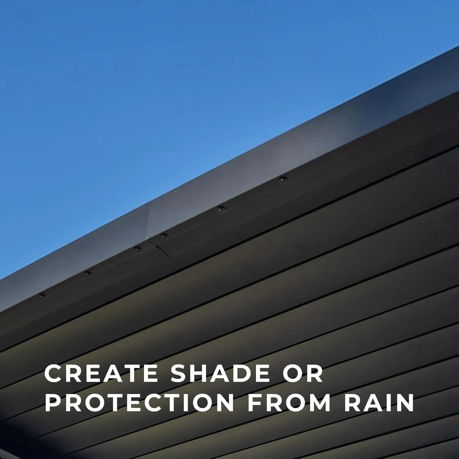 Backyard Discovery Evanston 16'x10' Galvanized Steel Wall-Mounted Louvered Pergola Kit with Adjustable Roof, Shade, Rain Protection, High-Wind Rating, PowerPort, Gutter System for Outdoor Patio, Deck