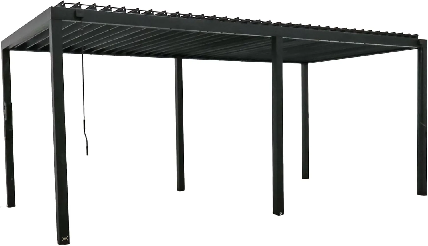 Backyard Discovery Sarasota 20' x 10' Galvanized Steel Louvered Pergola Kit with Adjustable Roof, Shade, Rain Protection, High-Wind Rating, Gutter System for Outdoor Patio, Garden, Deck, Entertaining