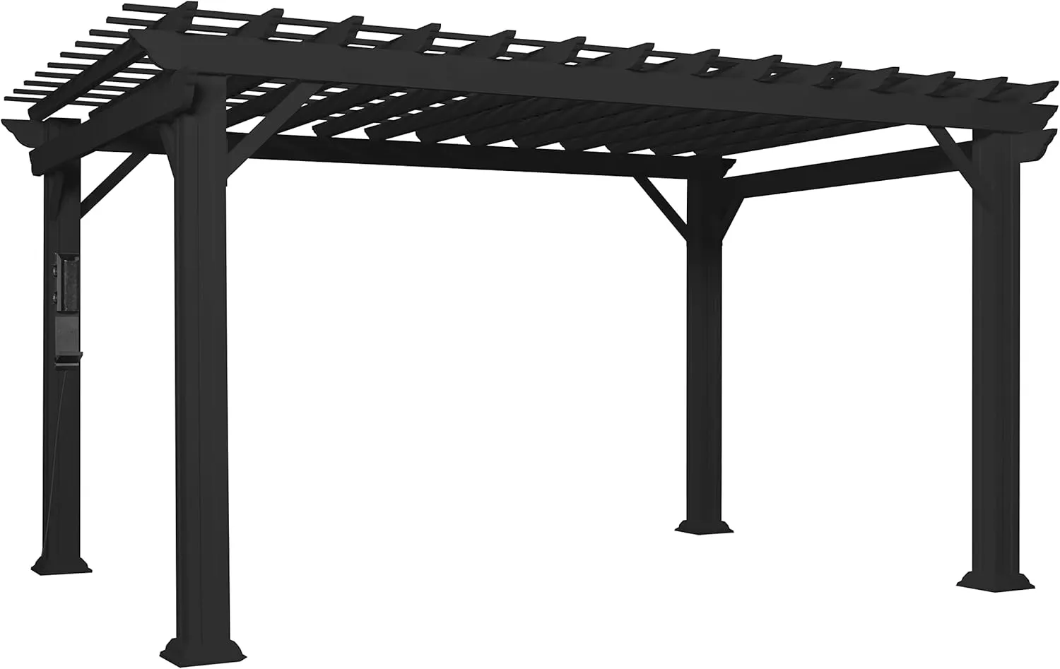 Backyard Discovery Stratford 14' x 10' Traditional Galvanized Steel Pergola Kit with Shade Sail Canopy, Powder-Coated Finish, All-Season Durability, High-Wind Rating for Outdoor Patio, Deck, Garden