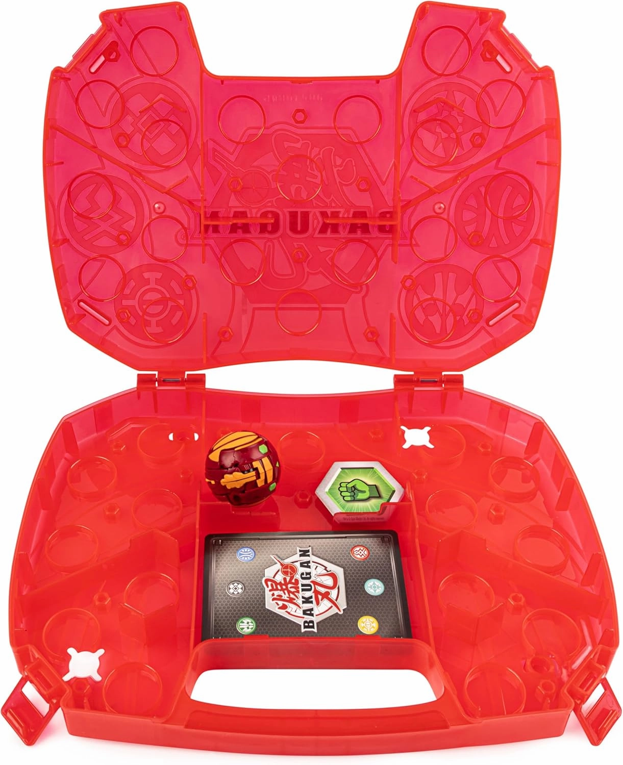 Bakugan, Baku-Storage Case with Dragonoid Collectible Action Figure and Trading Card, Red