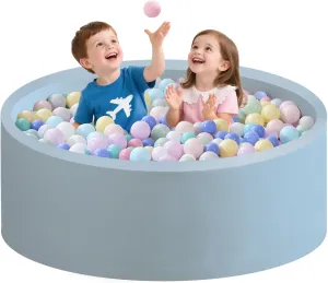 Ball Pit for Toddlers 47.24''x15.75'' Baby Ball Pit Soft Foam Ball Pits Round Lagre Kids Ball Pits Indoor Kids Play Ball Pool Ideal Gift for Children (Lightblue, NO Balls)