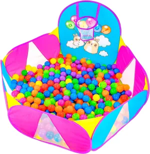 Ball Pool for Toddlers | Kids Ball Pit | Ball Pit for Babies | Piscina de Pelotas para Bebes |Playpen with Basketball Hoop and Zipper Storage Bag, 4 Ft/120CM E : Balls NOT Included