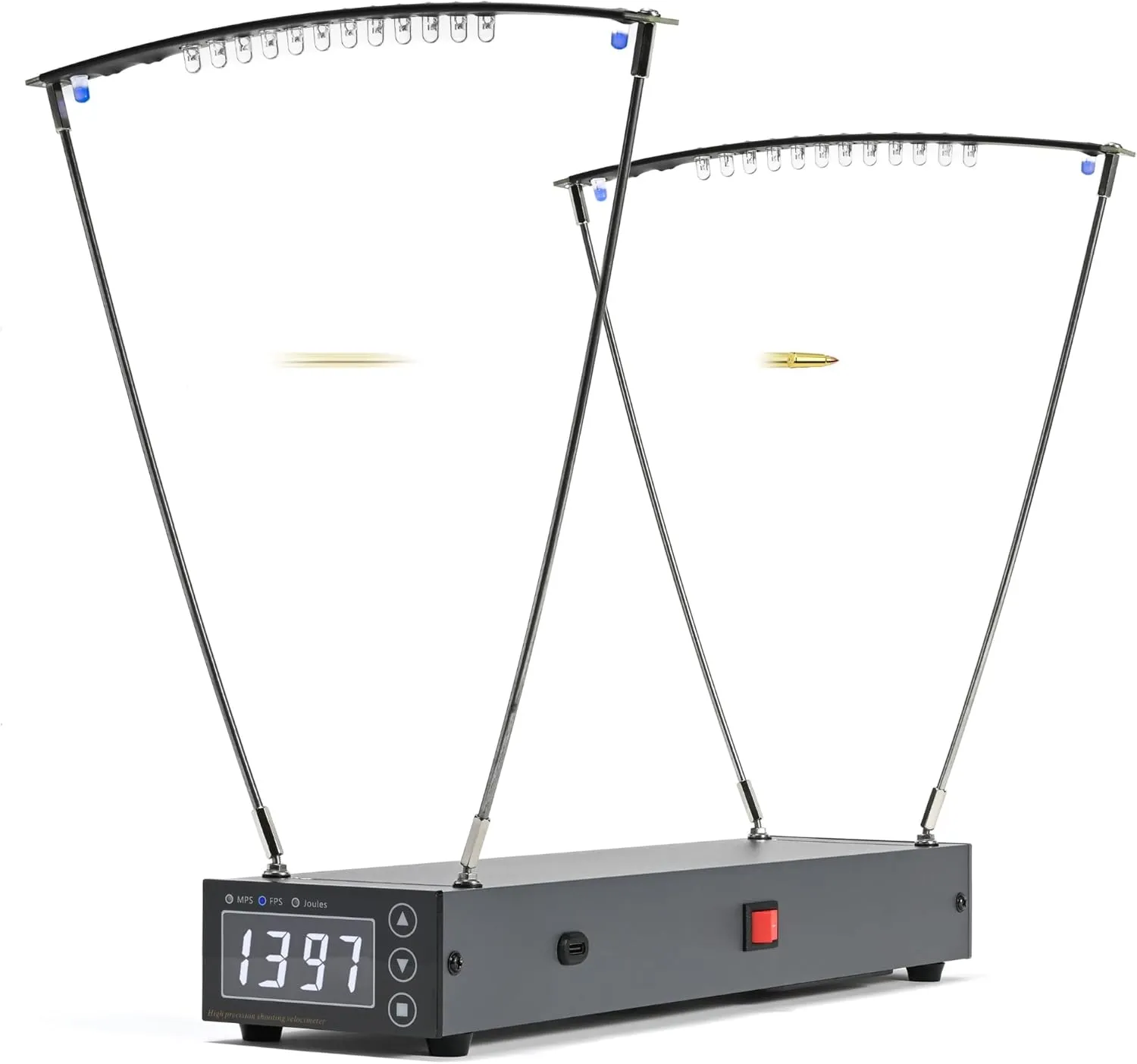Ballistic Chronograph for Shooting, High Precision Chronograph for Arrow/Bullet Speed, with FPS/MPS Readings