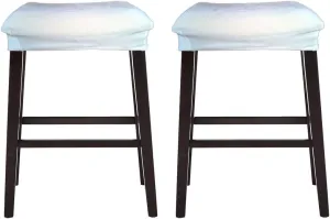 Bar Stool Cover Rectangle Set of 2 Velvet Stretch Counter Height Bar stools Slipcovers Saddle Stool Slipcover Bench Seat Protector Backless Bar Stools Covers for Kitchen Counter Beige