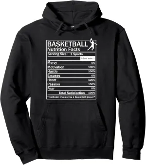 Basketball Nutrition Facts Funny Sports Dunk Pullover Hoodie