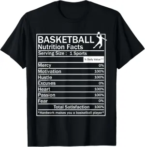 Basketball Nutrition Facts Funny Sports Dunk T-Shirt