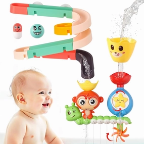 Bath Toys, Baby Toddlers Bathtub Toy with Slide Building Track for Girls Boys Ages 3 Year and Up