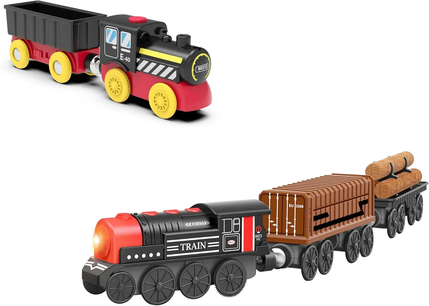 Battery Powered Locomotive Train and Motorized Train for Wooden Tracks Set, Electric Train Toy Compatible with Thomas, Brio, Melissa and Doug