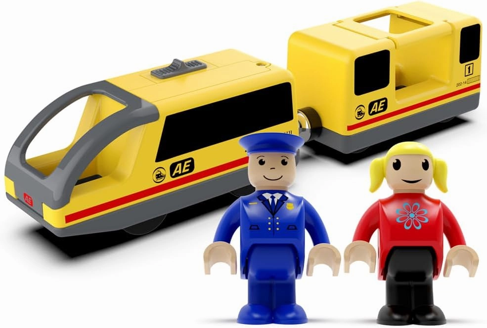 Battery Operated Train (Magnetic Connection) - Powerful Engine Train Compatible with Thomas, Brio, Chuggington - Toddler Toy