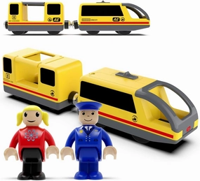 Battery Operated Train (Magnetic Connection) - Powerful Engine Train Compatible with Thomas, Brio, Chuggington - Toddler Toy