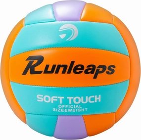 Beach Volleyball Official Size 5 Soft Waterproof Volleyball Sand Sports PU Ball for Indoor, Outdoor, Pool, Gym, Training(Orange Blue)
