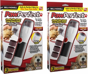 Bell Howell PAWPERFECT Set of 2 Pet Nail Rotating File with 7000-14000 RPM's, Dog Nail Grinder Gentle and Painless Trimmer in 3 Modes with 3 Replacement Rollers for Dogs Cats Nail Kit As Seen On TV